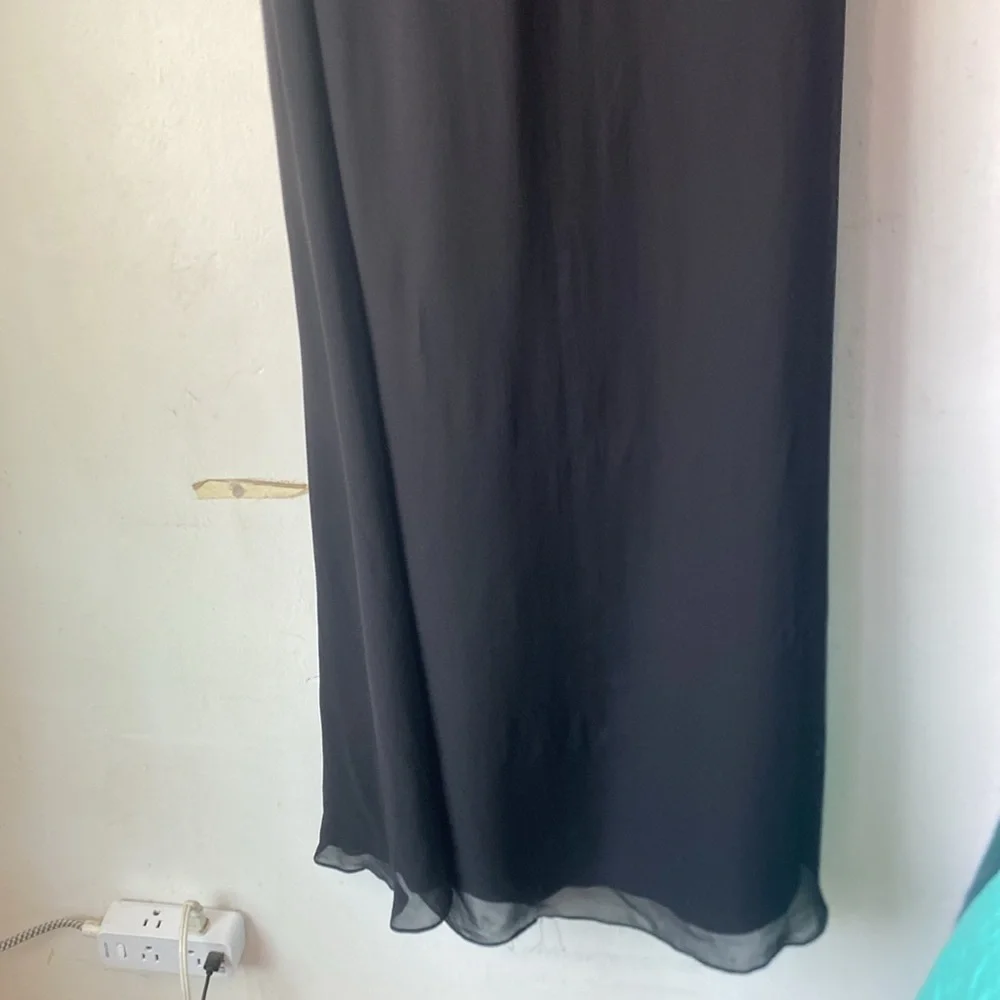 BCBGMaxAzria 6 Silk Halter Maxi Black Dress